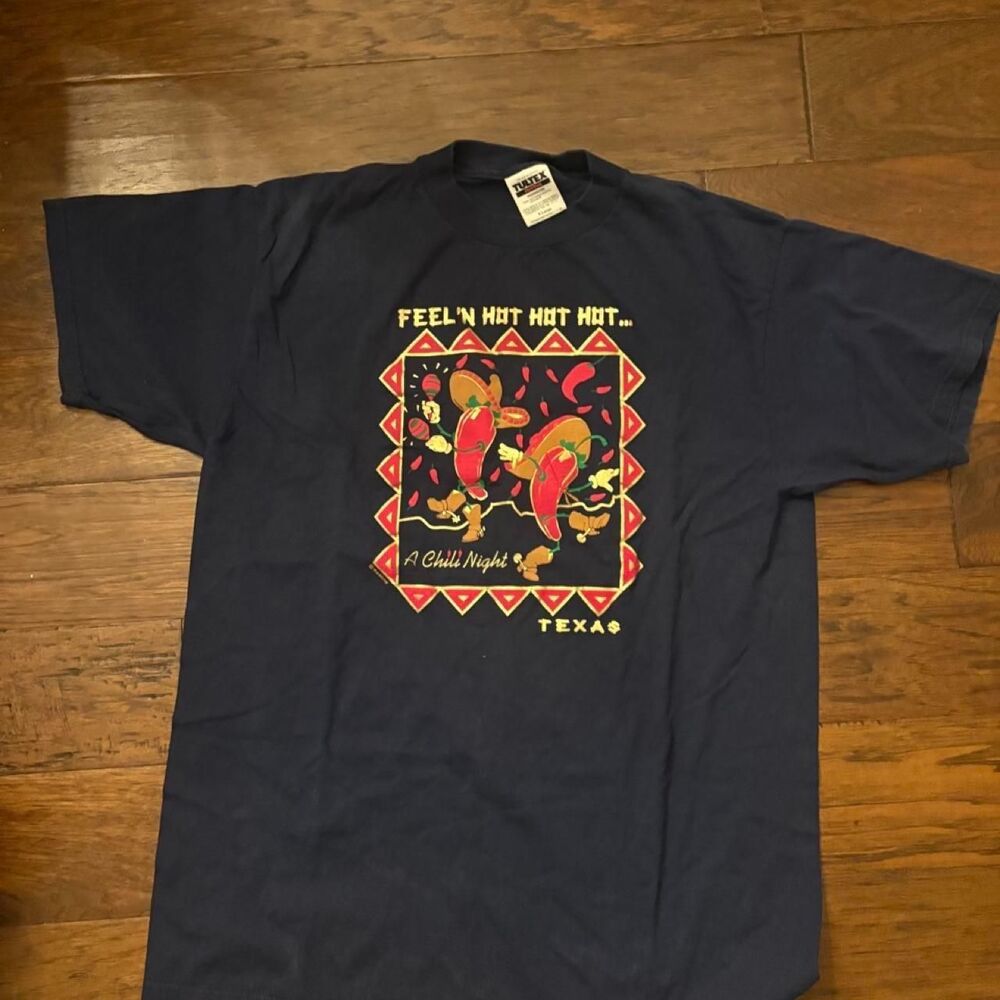 Tultex Men's Navy and Blue T-shirt